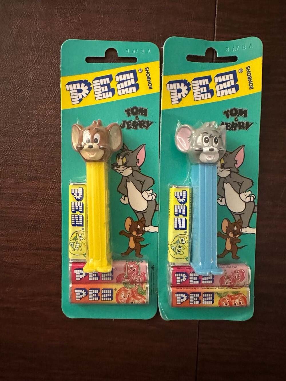 Vintage PEZ Tom & Jerry Dispensers - Jerry and Tuffy/Nibbles - New on Card